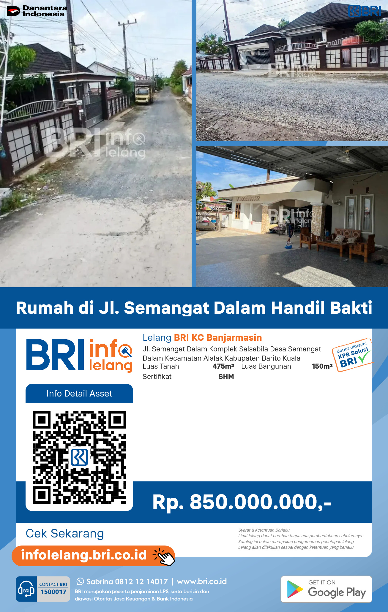 Rumah di Jl. Semangat Dalam Handil Bakti