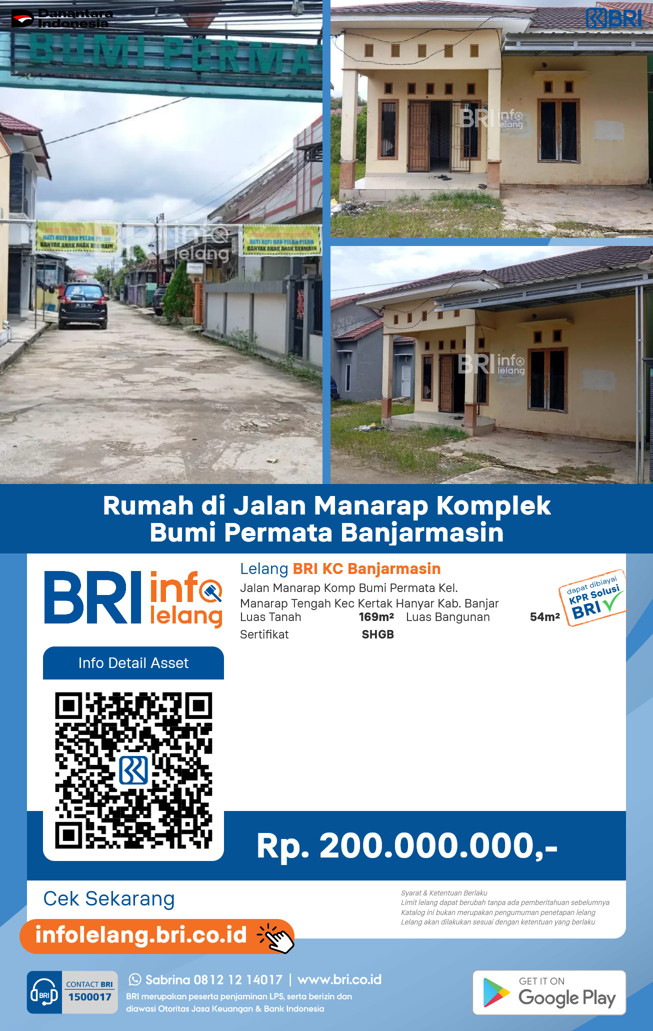 rumah di Jalan Manarap Komplek Bumi Permata Banjarmasin
