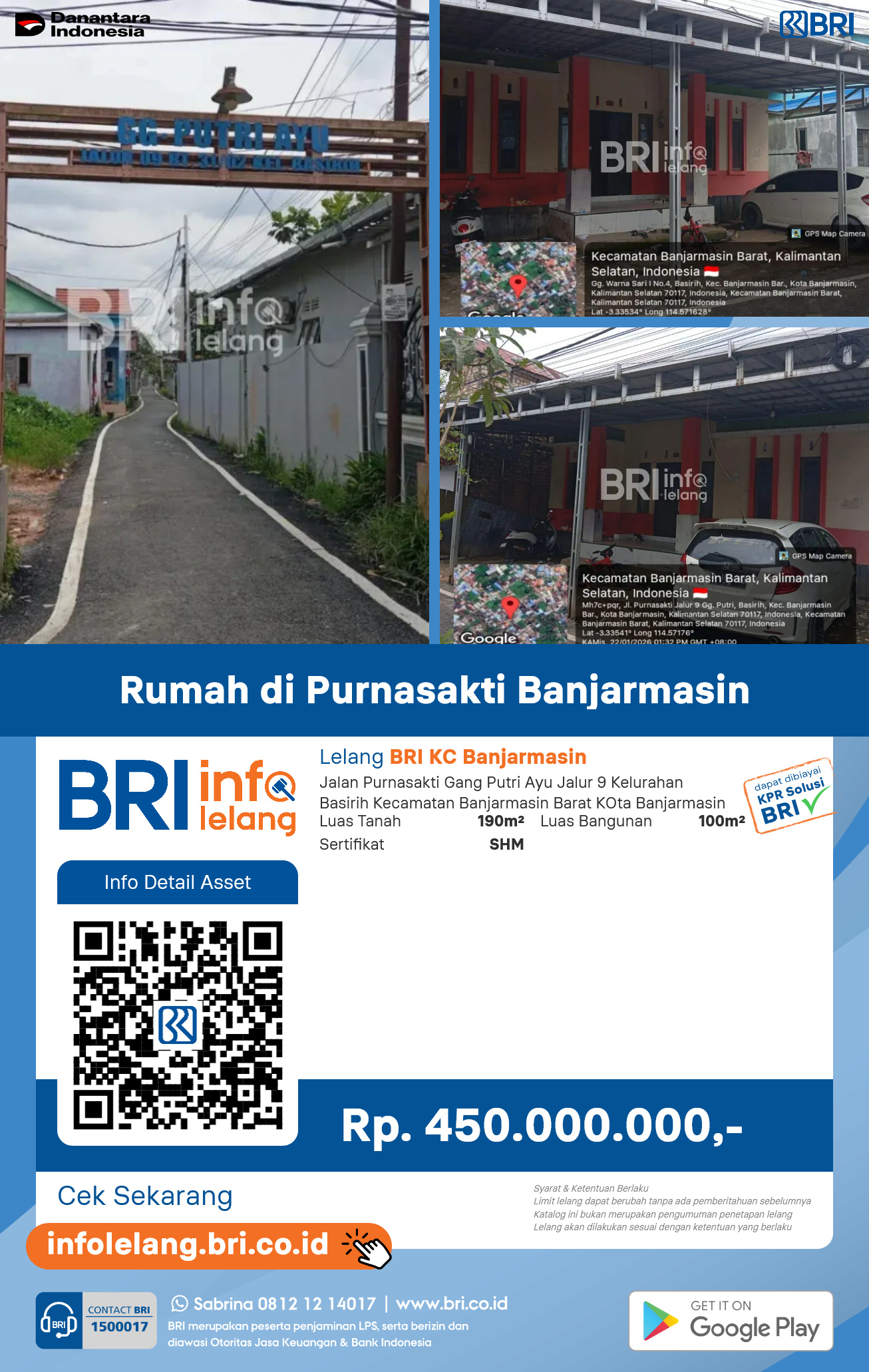 Rumah di Purnasakti Banjarmasin