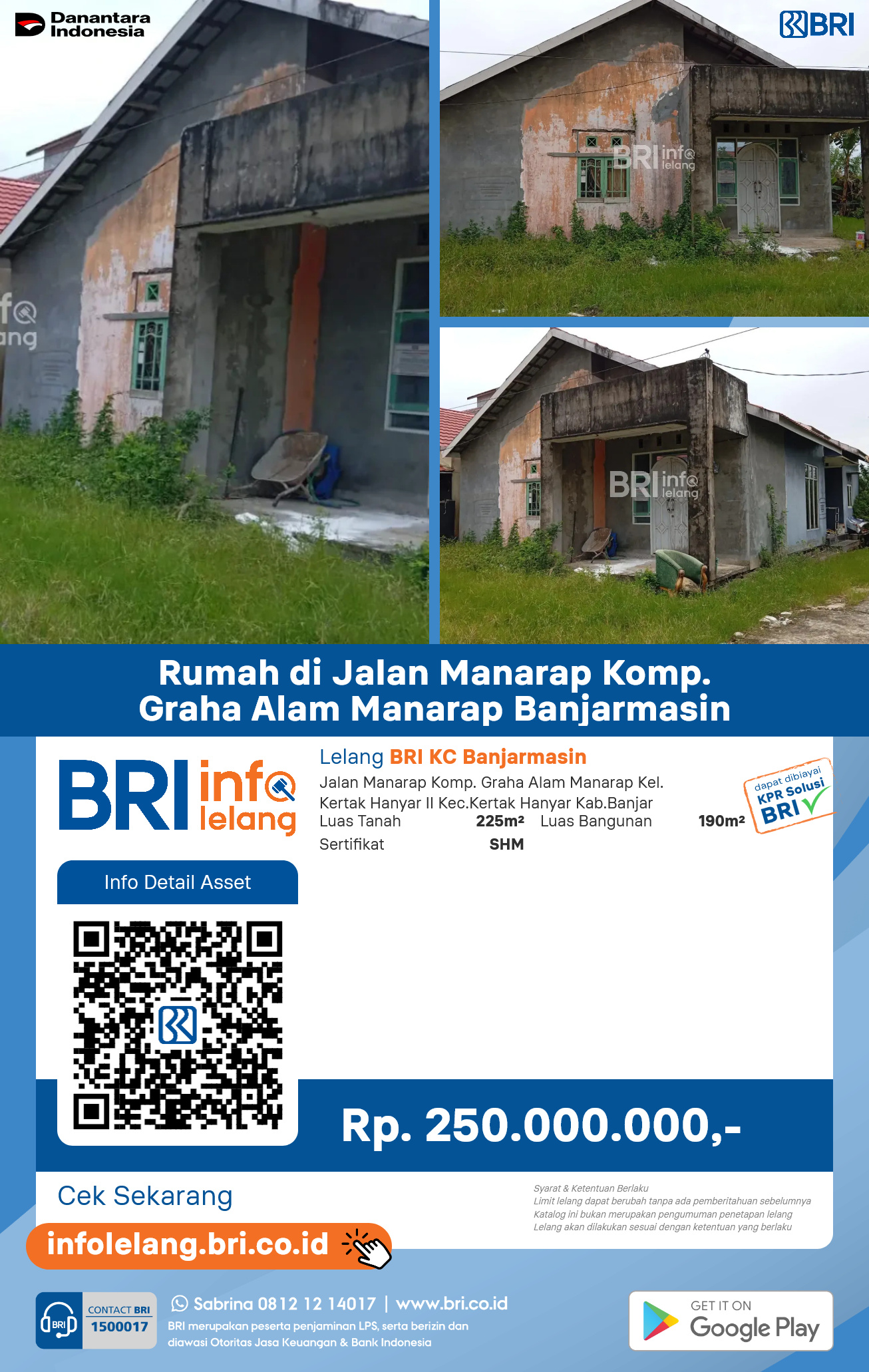 rumah di Jalan Manarap Komplek Graha Alam Manarap Banjarmasin