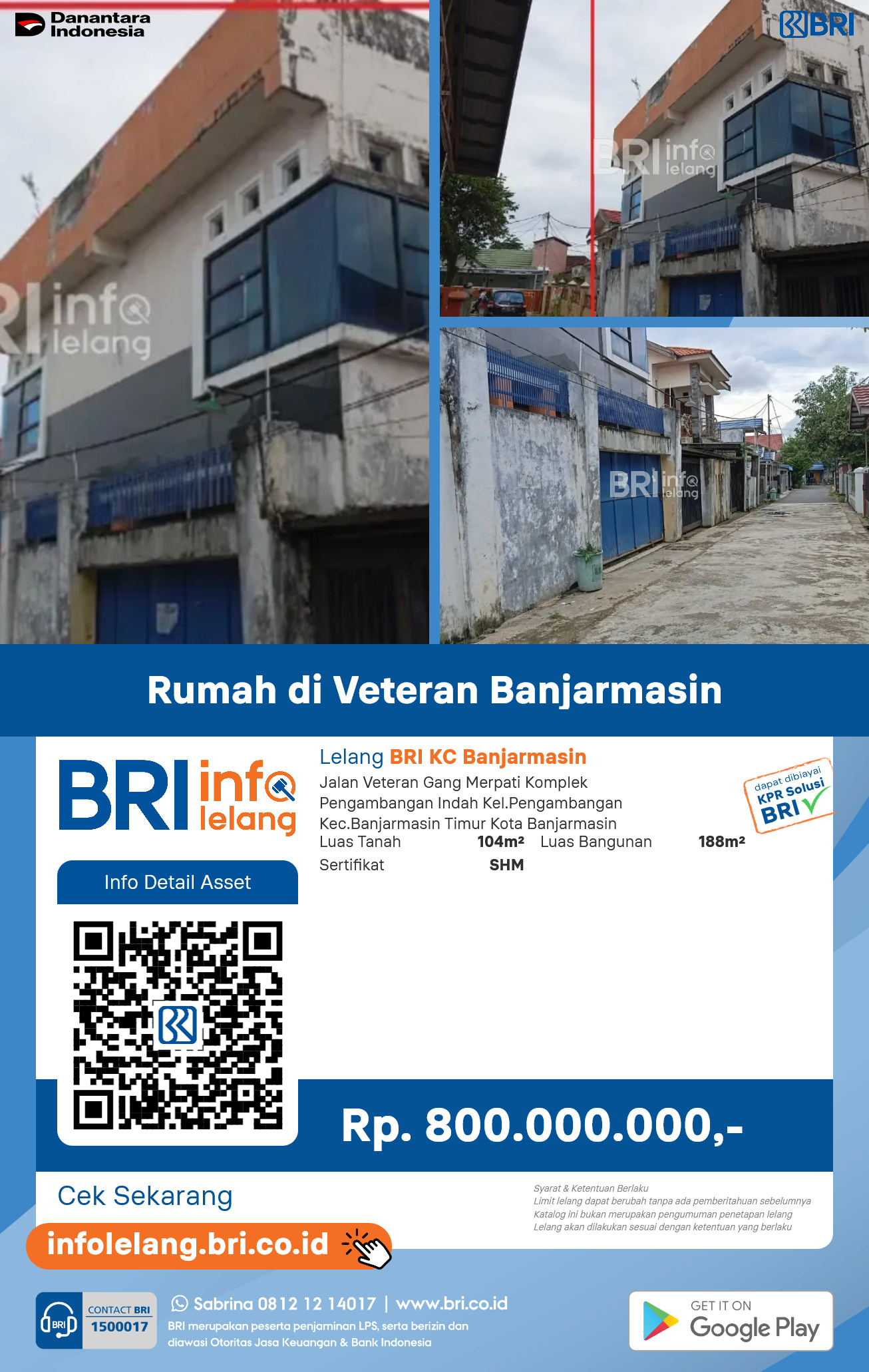 Rumah di Jl Veteran Banjarmasin