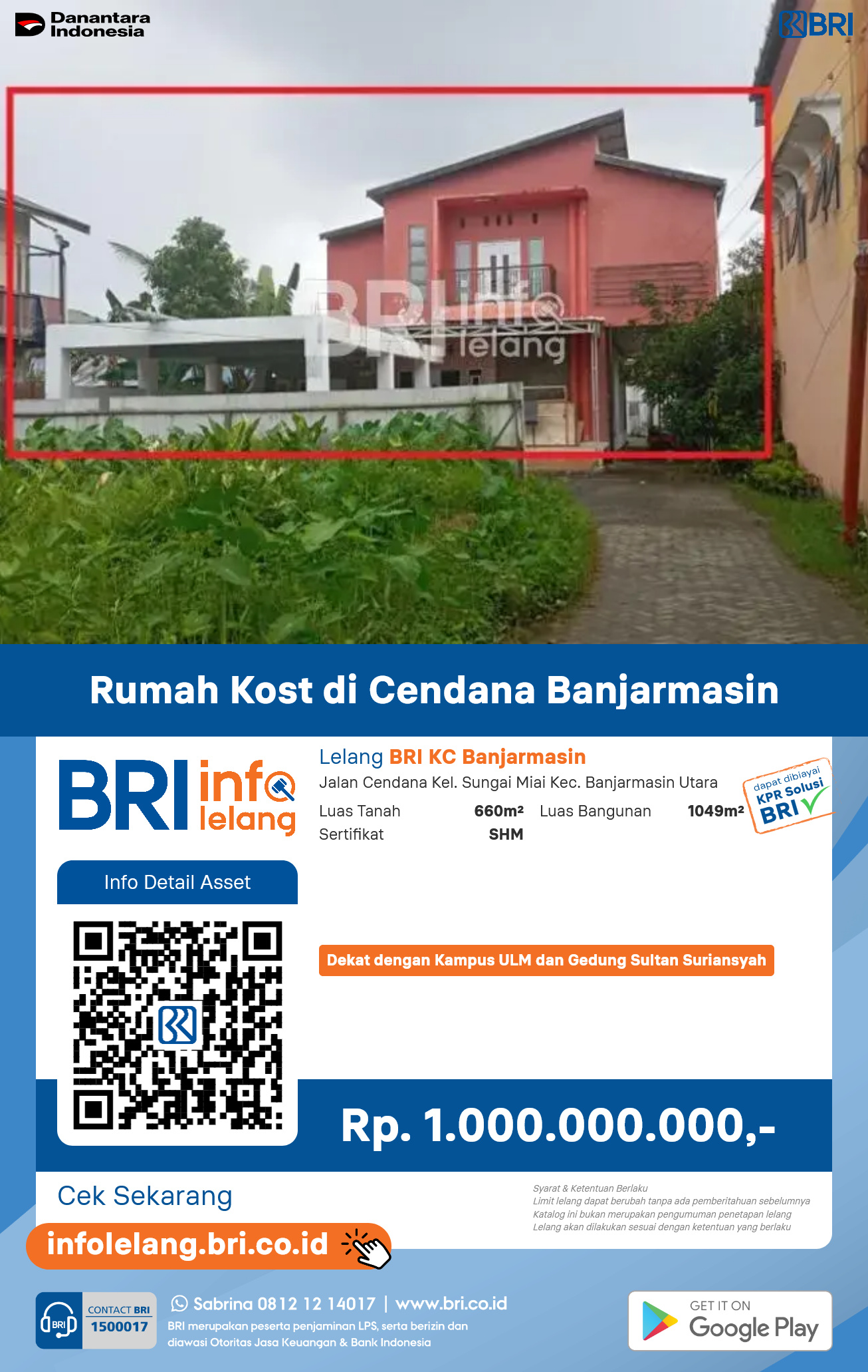Rumah Kost di Cendana Banjarmasin