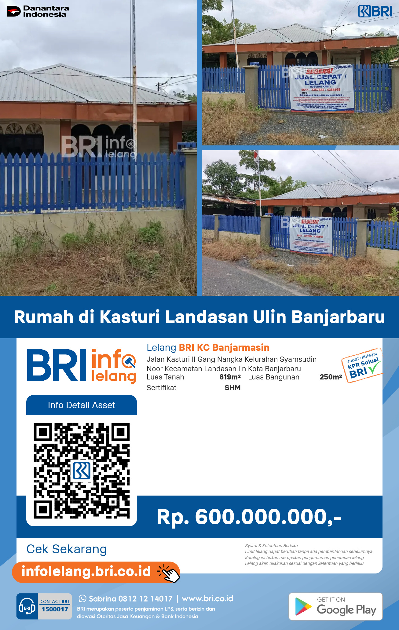 Rumah di Kasturi Landasan Ulin Banjarbaru