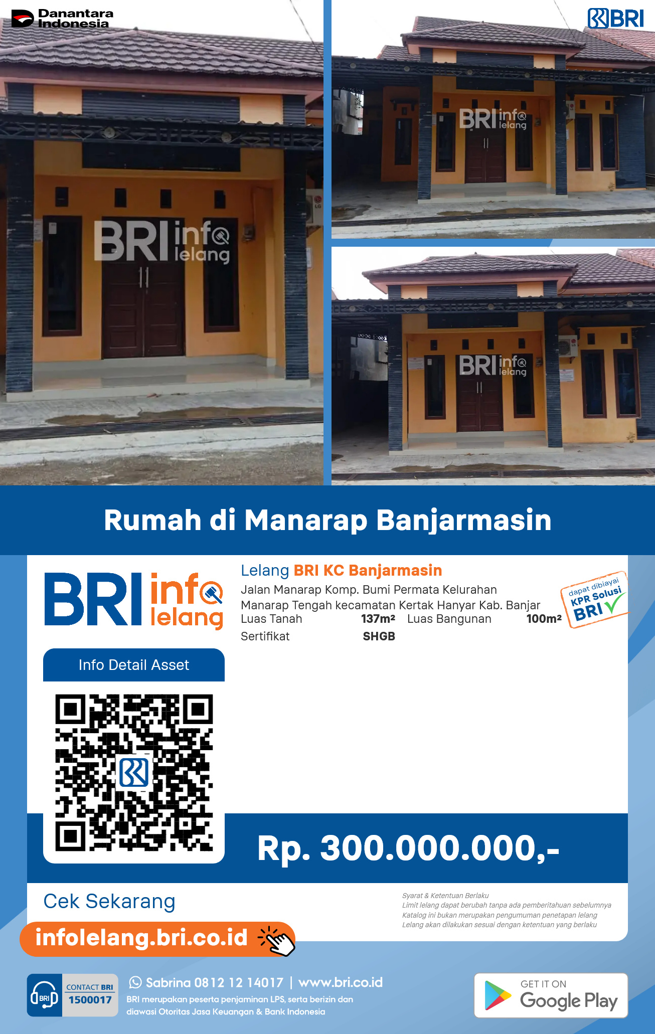 rumah di Jalan Manarap  Banjarmasin