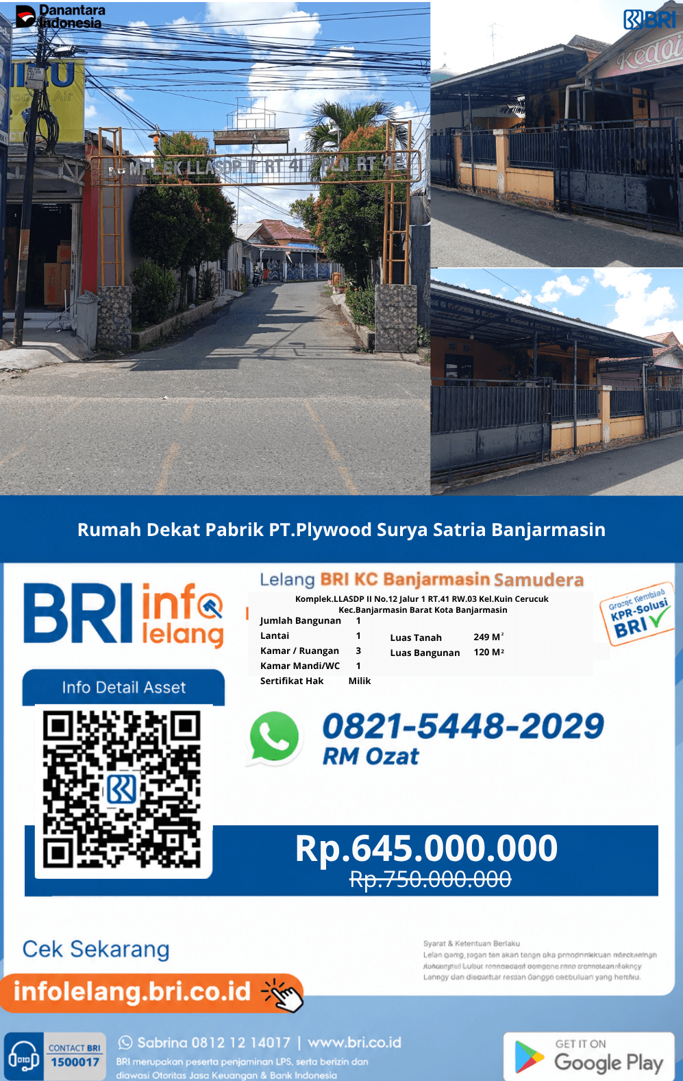 Rumah di Jalan Zafri Zam-Zam Banjarmasin