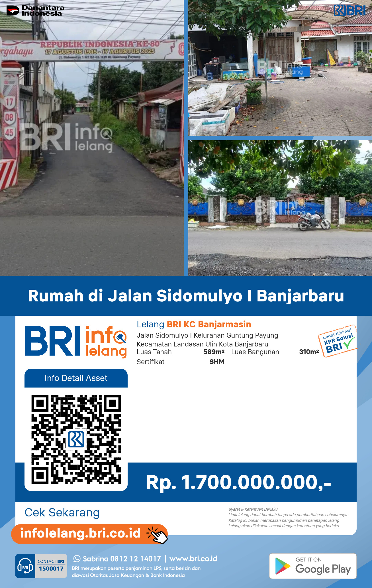 Rumah di Jalan Sidomulyo 1 Banjarbaru
