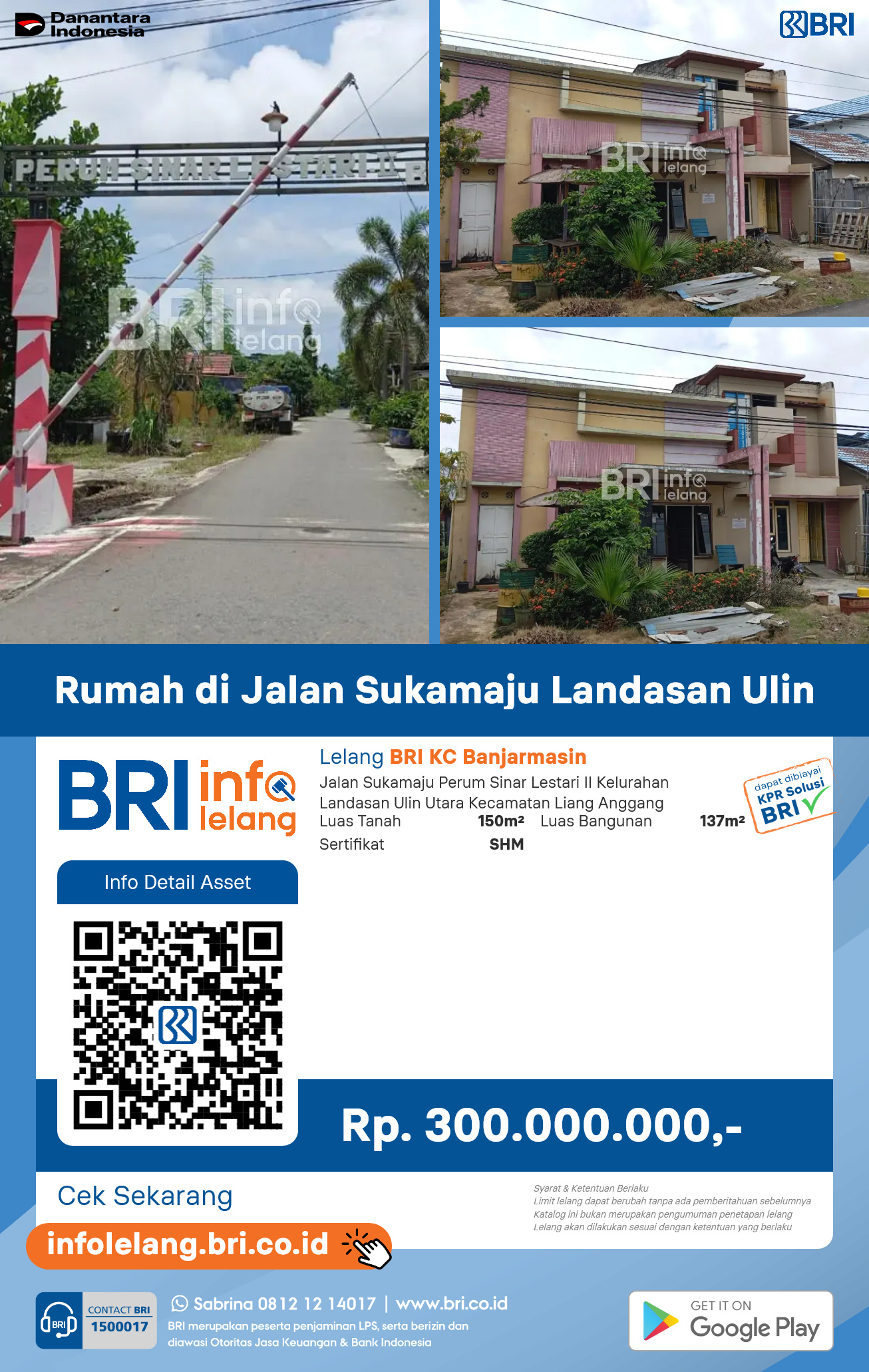 Rumah di Jalan Sukamaju Landasan Ulin Banjarbaru